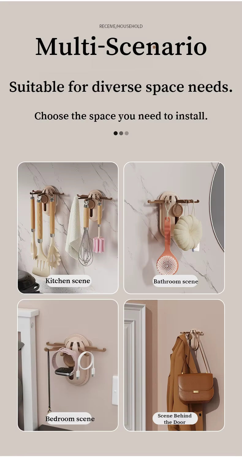 Cross-Border Self Adhesive Foldable Wall Hook | Heavy Duty Multipurpose Hook for Kitchen Bathroom Bedroom | Drill-Free Waterproof Wall Mounted Organizer for Towels Keys Utensils Bags