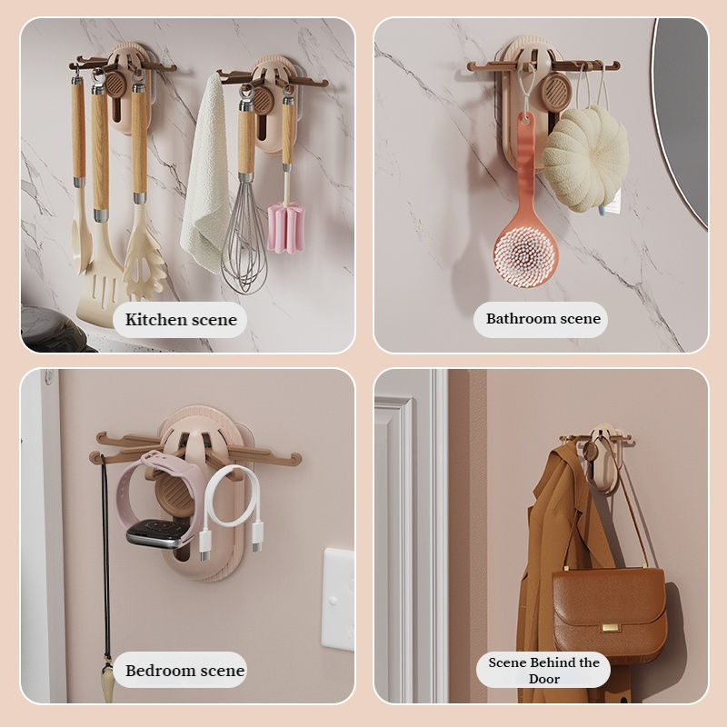 Cross-Border Self Adhesive Foldable Wall Hook | Heavy Duty Multipurpose Hook for Kitchen Bathroom Bedroom | Drill-Free Waterproof Wall Mounted Organizer for Towels Keys Utensils Bags