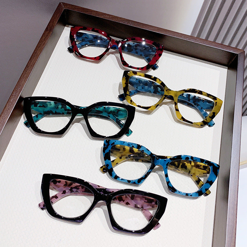 Trendy new anti-blue glasses European and American frame cross-border European and American women's style bag flower women's retro personalized reading glasses