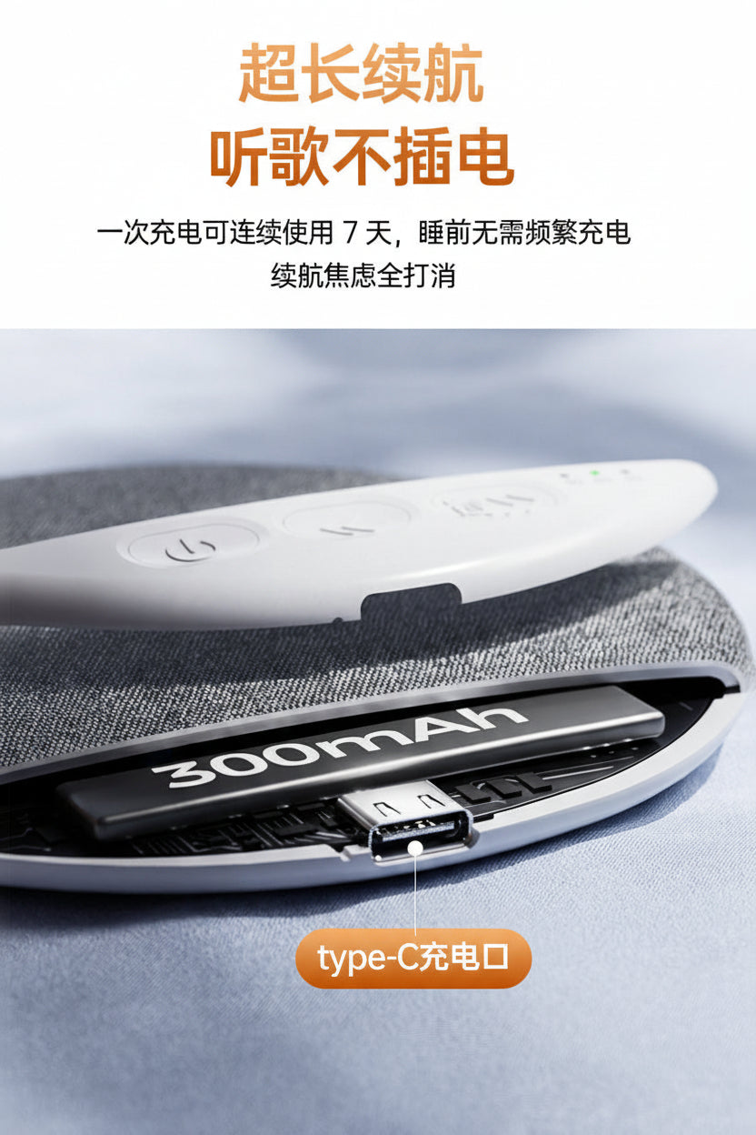 X3Pro Magical-Pillow Speaker with Built-In Music, Timer, High-Dynamic Decompression White Noise, Bluetooth Speaker