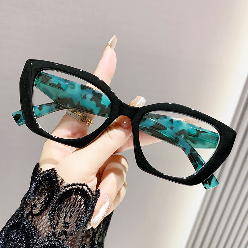 Trendy new anti-blue glasses European and American frame cross-border European and American women's style bag flower women's retro personalized reading glasses